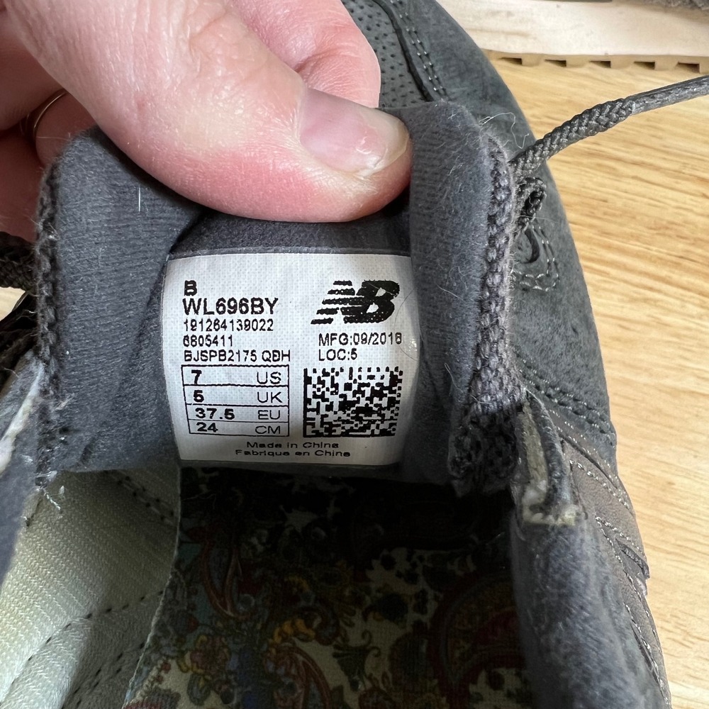 New Balance 696 Summer Utility Charcoal Grey Suede Sneakers WL696BY Womens 7 - Picture 5 of 9
